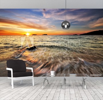 Picture of Beautiful sunset at the beach in Kota Kinabalu Sabah Borneo Malaysia